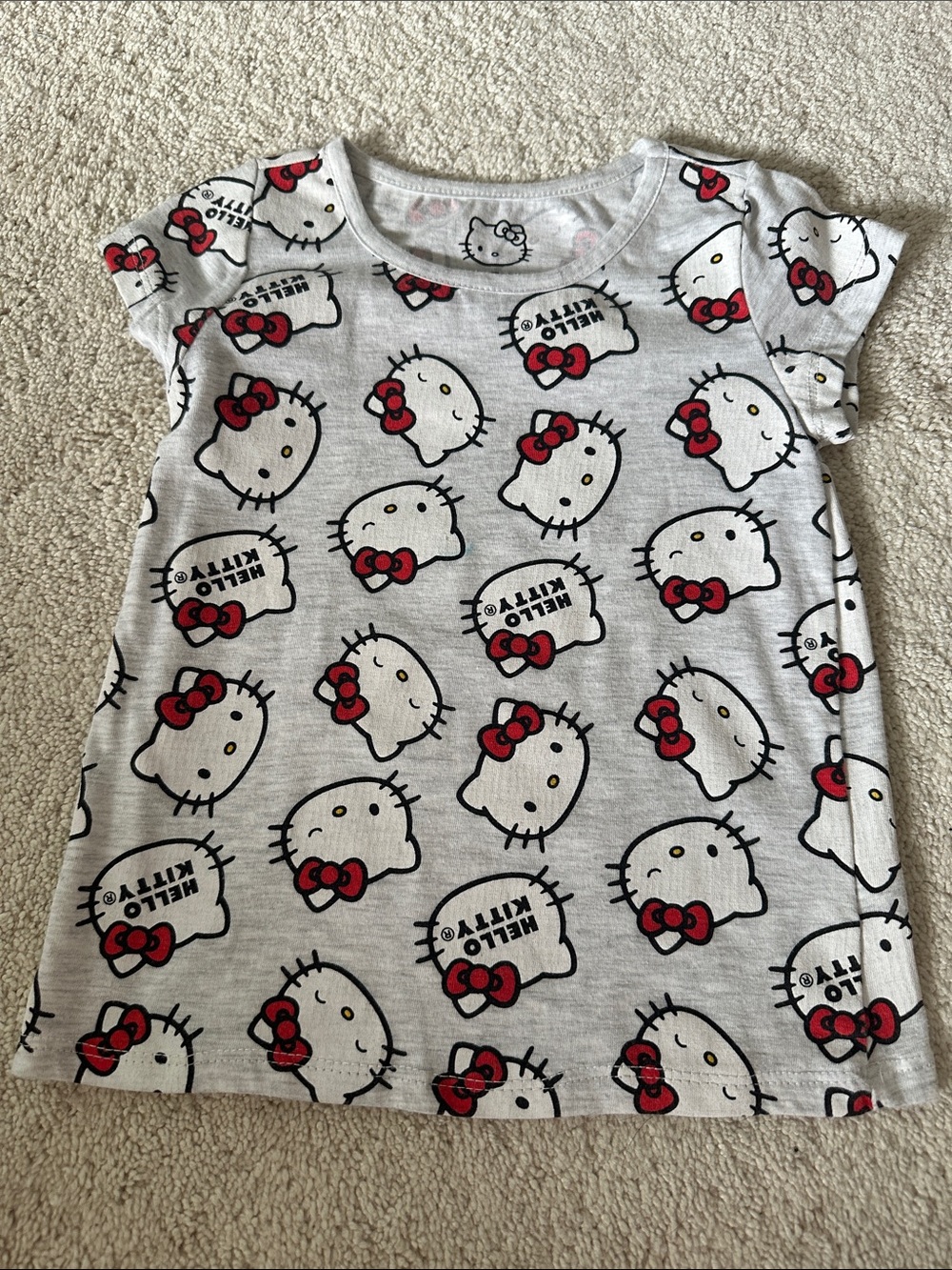 Hello Kitty White & Red Allover Print Tee